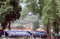 View to one of many cemetaries surrounding Sarajevo