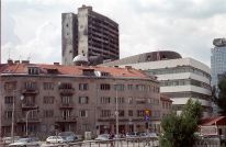 The wrecked government and parliament buildings