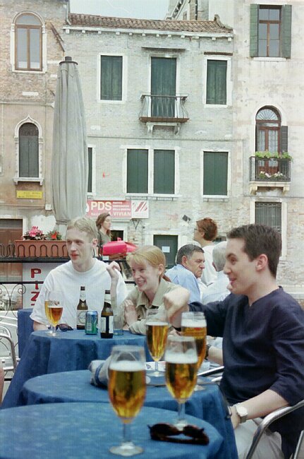 At the little street café
