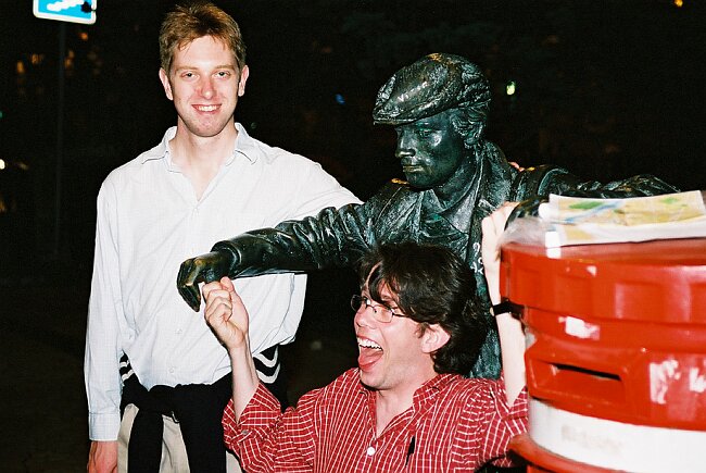 23:31 Philip with the strange statue