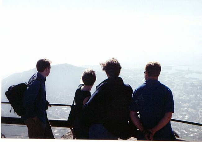 Choristers admire the view