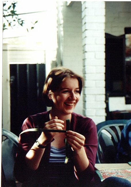 Emma gives lessons in making palm crosses