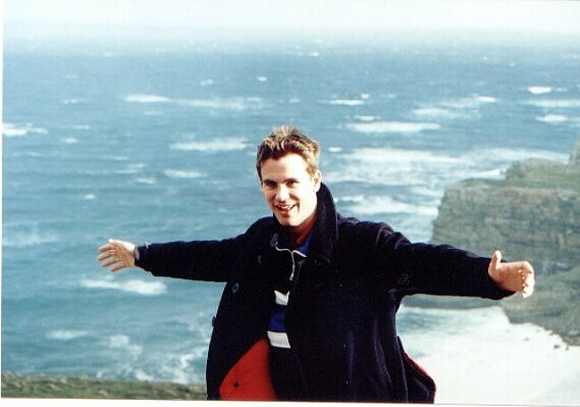 Charlie trying to be the king of the world