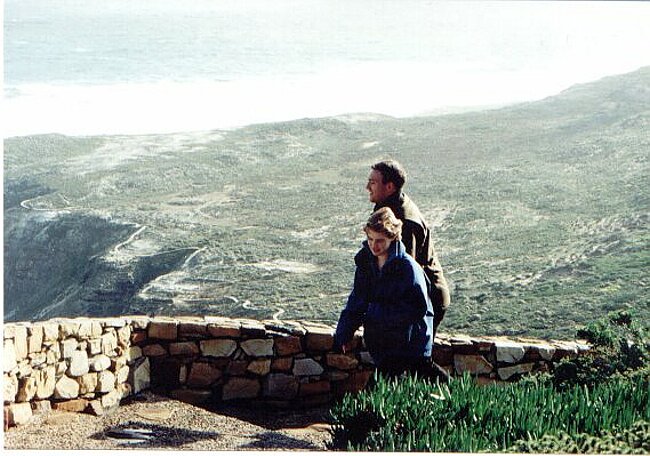 Adam and Liz looking wind-swept