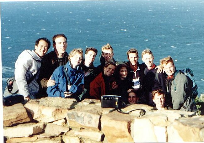 Group photo plus wall