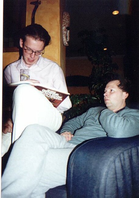 Stephen & Ol fascinated by the Junior Book of General Knowledge