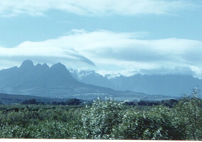 Snow on the Hottentots Holland mountains