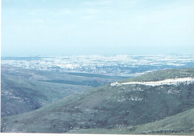 Uninspiring view of George from the Outeniqua Pass