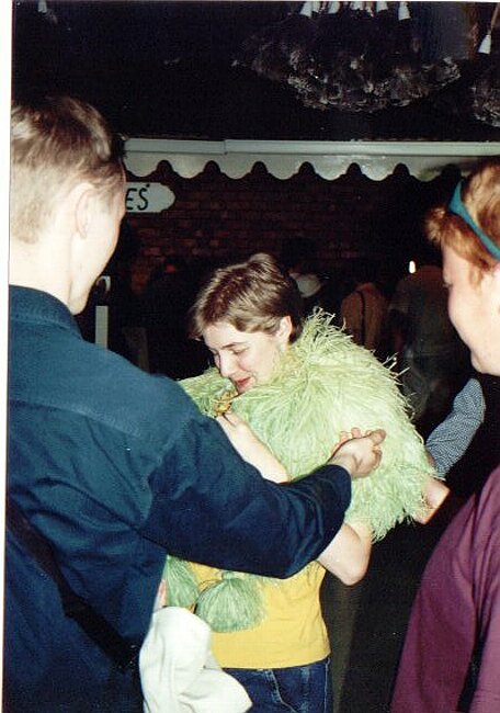 Liz dresses up as an ostrich