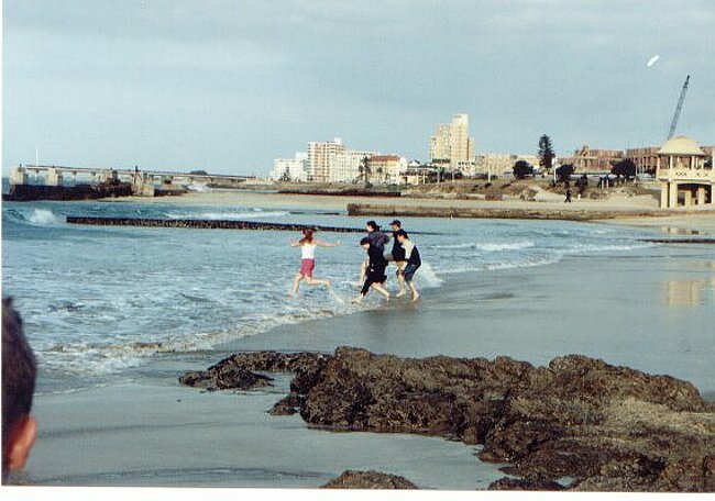 Very enthusiastic people on the beach in P.E.