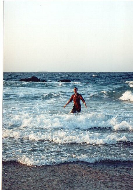 Charlie gets very wet